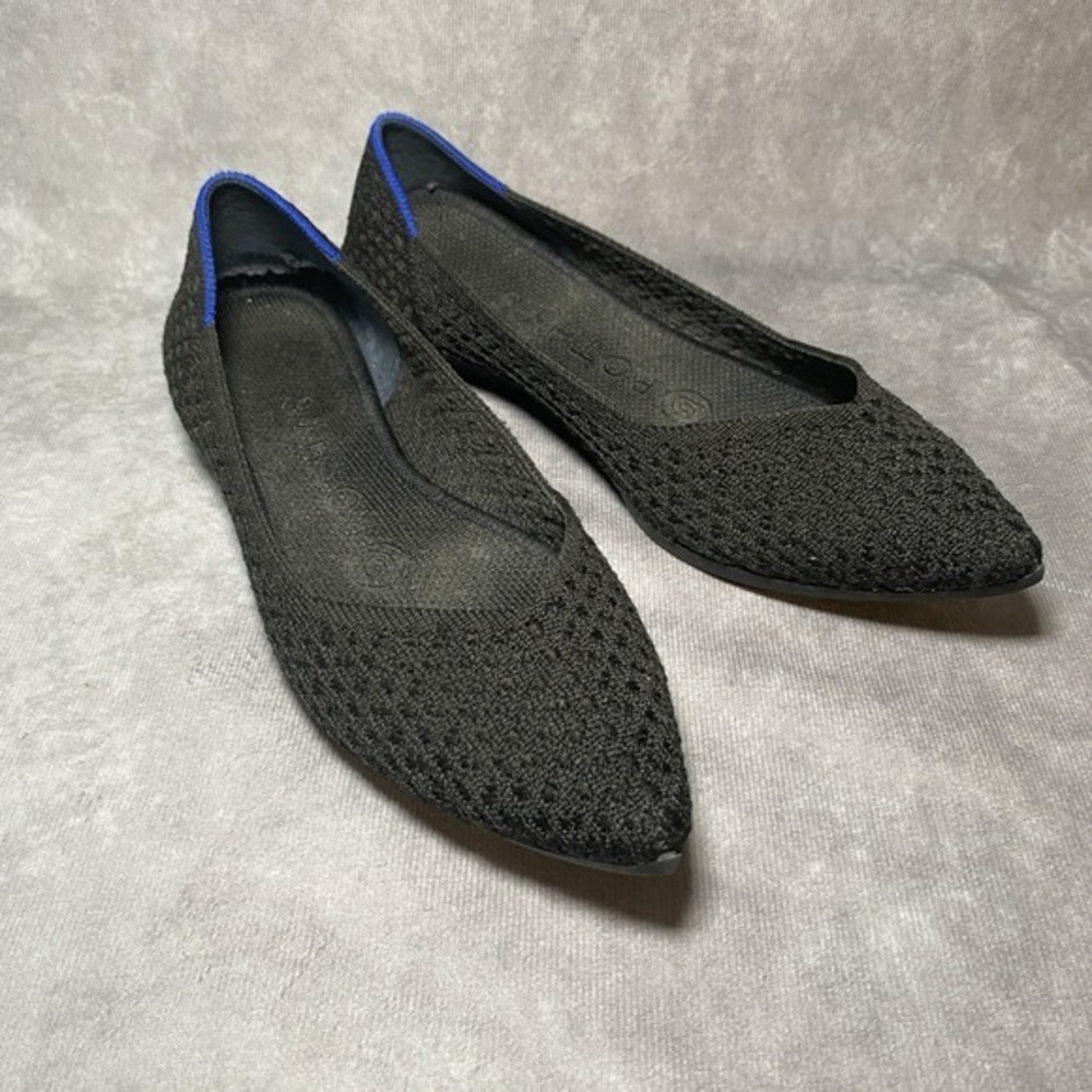 Rothy's‎ The Point Black Knit Flats Women's Size 5 Balletcore Chic Minimalist